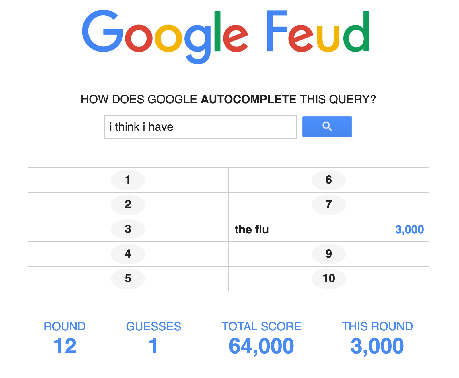 Google Feud is Family Feud with Google Autocomplete
